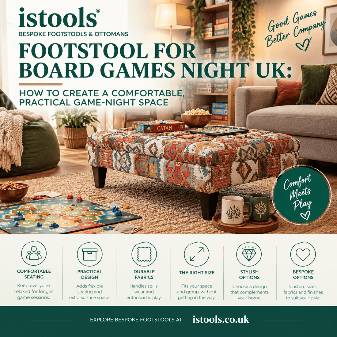 FOOTSTOOL FOR BOARD GAMES NIGHT UK: HOW TO CREATE A COMFORTABLE, PRACTICAL GAME-NIGHT SPACE - ISTOOLS