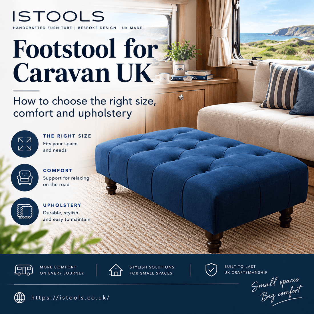 FOOTSTOOL FOR CARAVAN UK: HOW TO CHOOSE THE RIGHT SIZE, COMFORT AND UPHOLSTERY - ISTOOLS