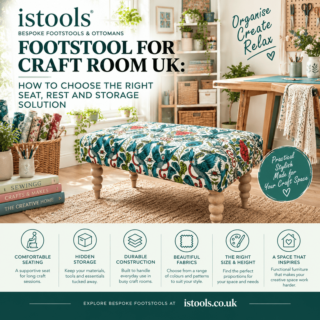 FOOTSTOOL FOR CRAFT ROOM UK: HOW TO CHOOSE THE RIGHT SEAT, REST AND STORAGE SOLUTION - ISTOOLS