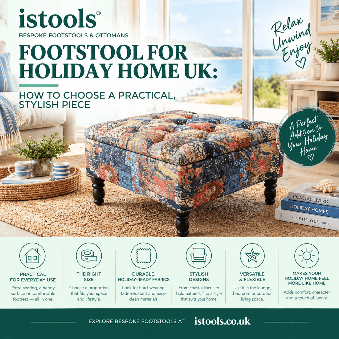 FOOTSTOOL FOR HOLIDAY HOME UK: HOW TO CHOOSE A PRACTICAL, STYLISH PIECE - ISTOOLS