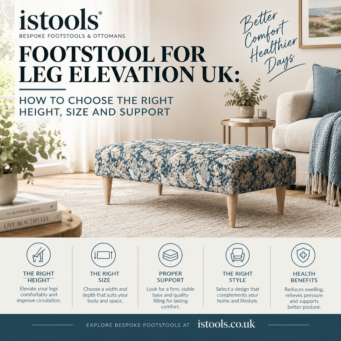 FOOTSTOOL FOR LEG ELEVATION UK: HOW TO CHOOSE THE RIGHT HEIGHT, SIZE AND SUPPORT - ISTOOLS