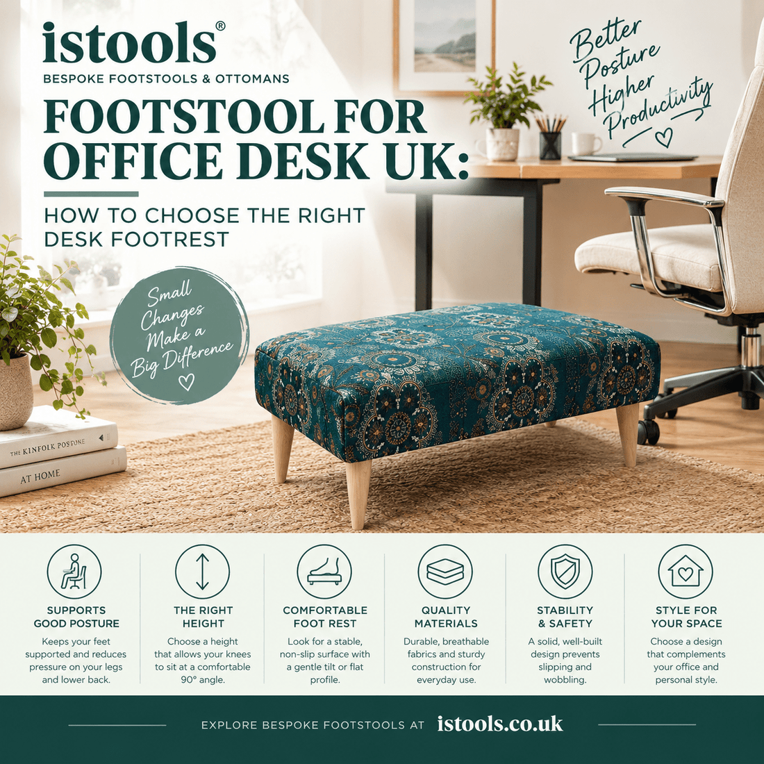 FOOTSTOOL FOR OFFICE DESK UK: HOW TO CHOOSE THE RIGHT DESK FOOTREST - ISTOOLS