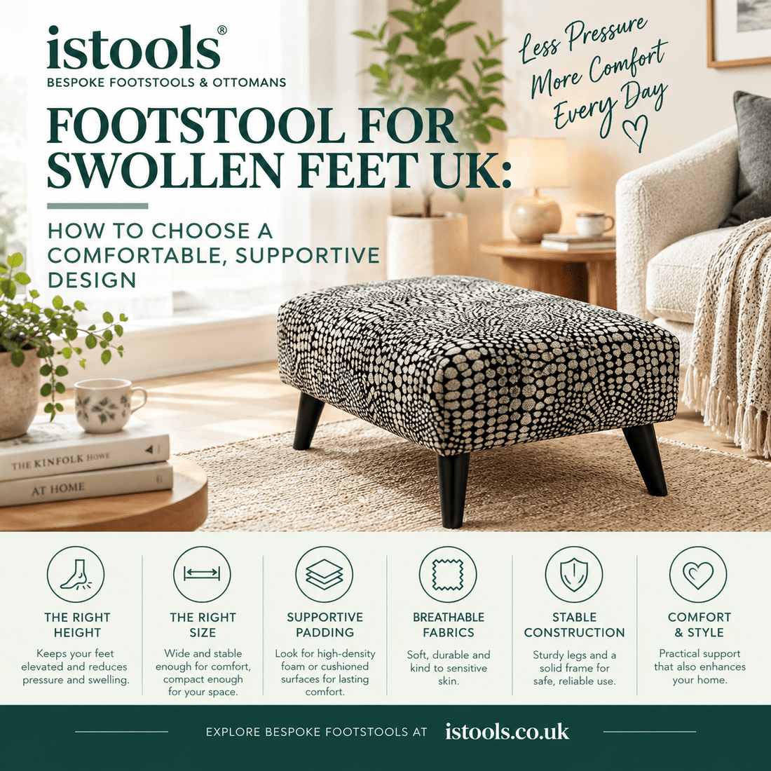 FOOTSTOOL FOR SWOLLEN FEET UK: HOW TO CHOOSE A COMFORTABLE, SUPPORTIVE DESIGN - ISTOOLS