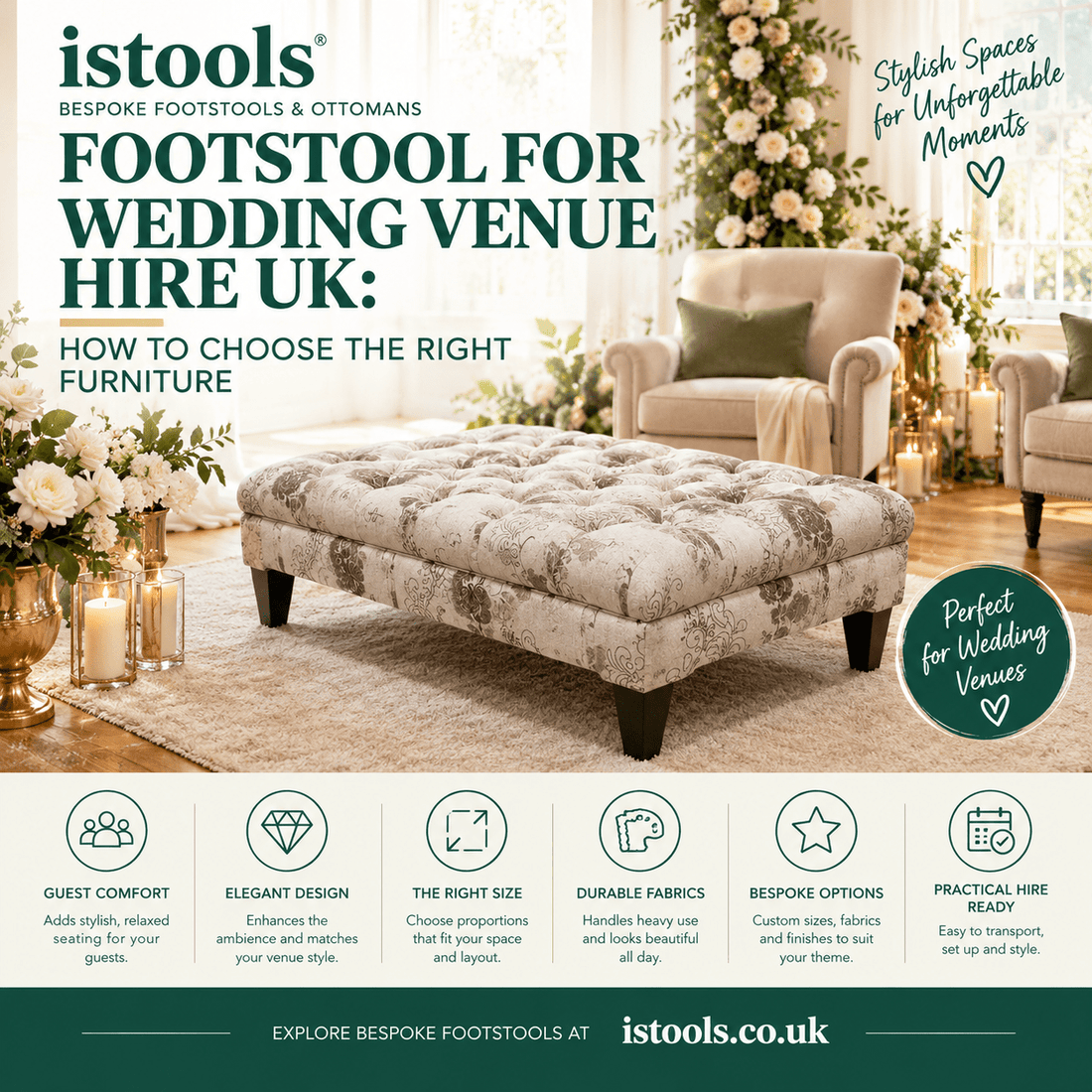 FOOTSTOOL FOR WEDDING VENUE HIRE UK: HOW TO CHOOSE THE RIGHT FURNITURE - ISTOOLS