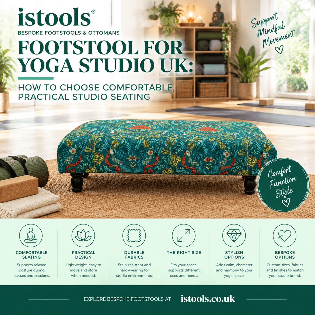 FOOTSTOOL FOR YOGA STUDIO UK: HOW TO CHOOSE COMFORTABLE, PRACTICAL STUDIO SEATING - ISTOOLS