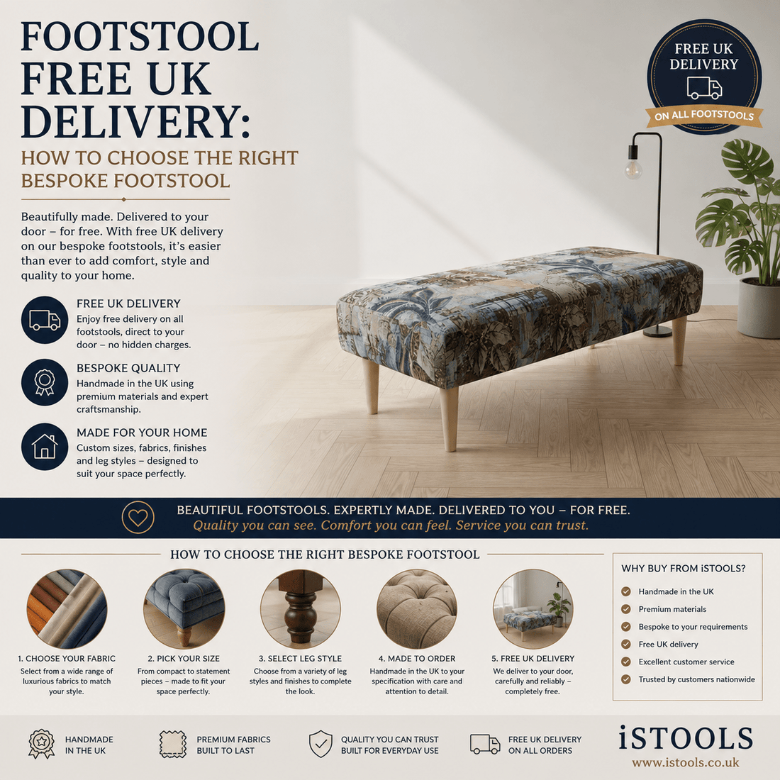 FOOTSTOOL FREE UK DELIVERY: HOW TO CHOOSE THE RIGHT BESPOKE FOOTSTOOL - ISTOOLS