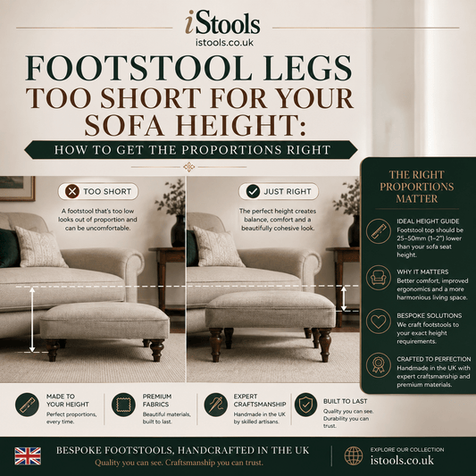 FOOTSTOOL LEGS TOO SHORT FOR YOUR SOFA HEIGHT: HOW TO GET THE PROPORTIONS RIGHT - ISTOOLS