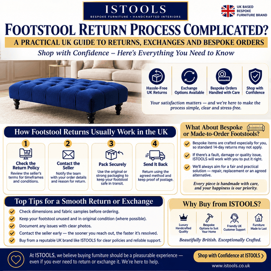 FOOTSTOOL RETURN PROCESS COMPLICATED? A PRACTICAL UK GUIDE TO RETURNS, EXCHANGES AND BESPOKE ORDERS - ISTOOLS