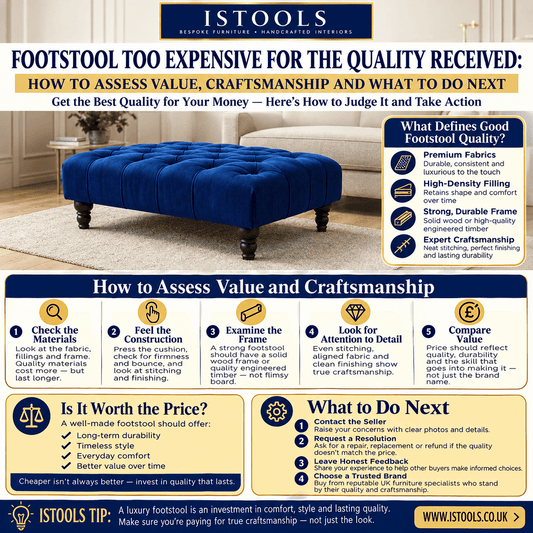 FOOTSTOOL TOO EXPENSIVE FOR THE QUALITY RECEIVED: HOW TO ASSESS VALUE, CRAFTSMANSHIP AND WHAT TO DO NEXT - ISTOOLS