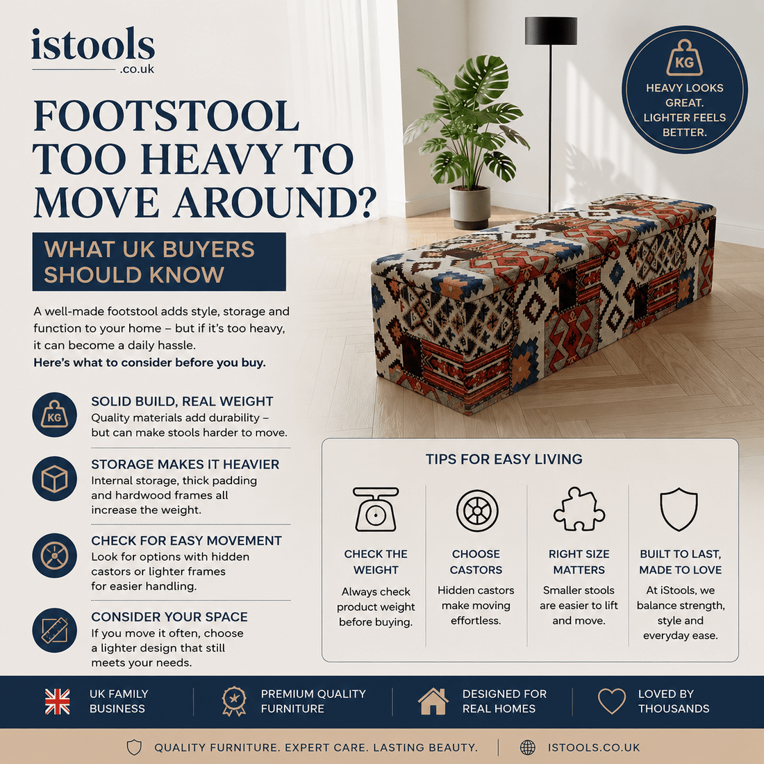 FOOTSTOOL TOO HEAVY TO MOVE AROUND? WHAT UK BUYERS SHOULD KNOW - ISTOOLS