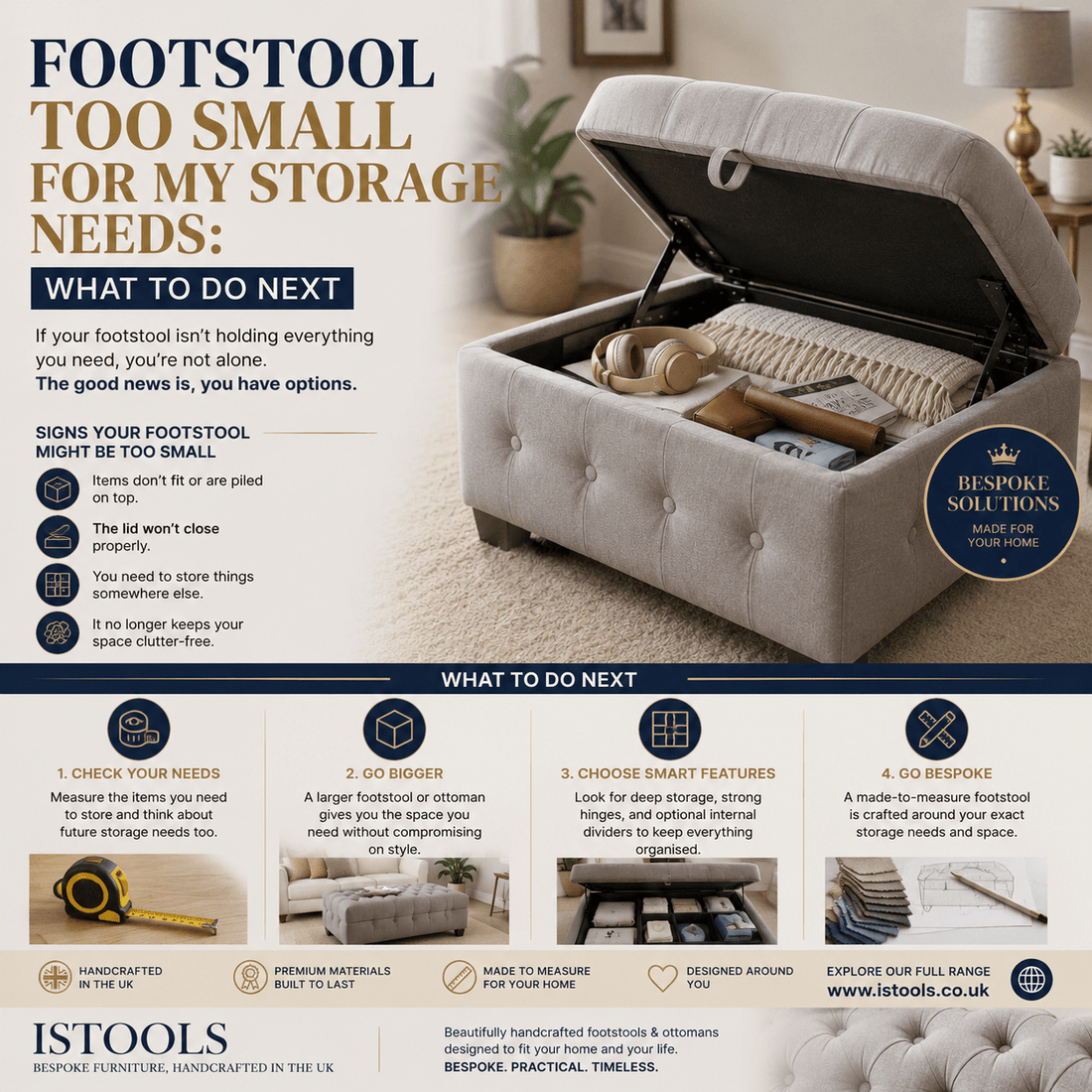 FOOTSTOOL TOO SMALL FOR MY STORAGE NEEDS: WHAT TO DO NEXT - ISTOOLS