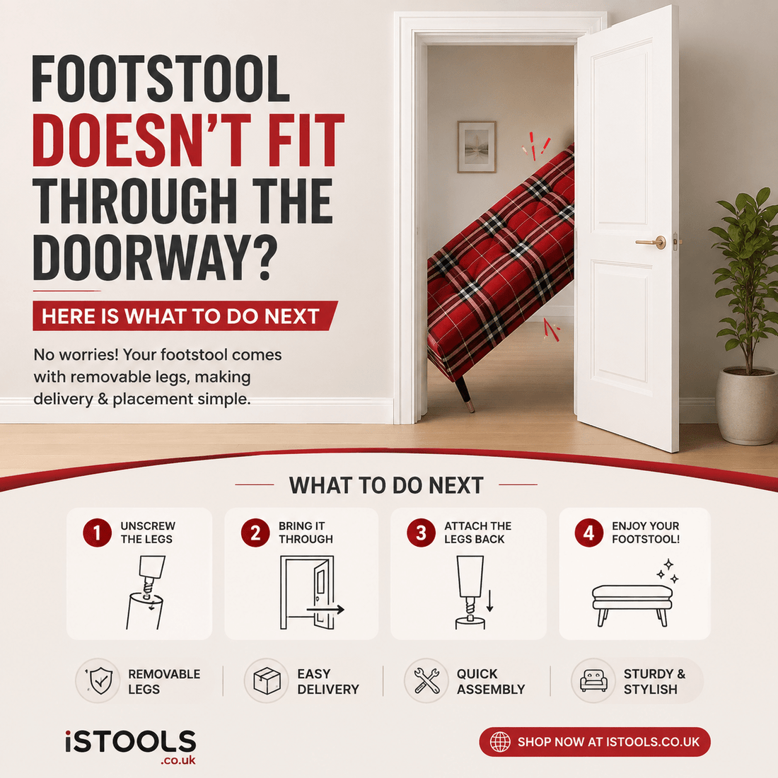 FOOTSTOOL VELVET CRUSHING EASILY? WHY IT HAPPENS AND HOW TO STOP IT - ISTOOLS