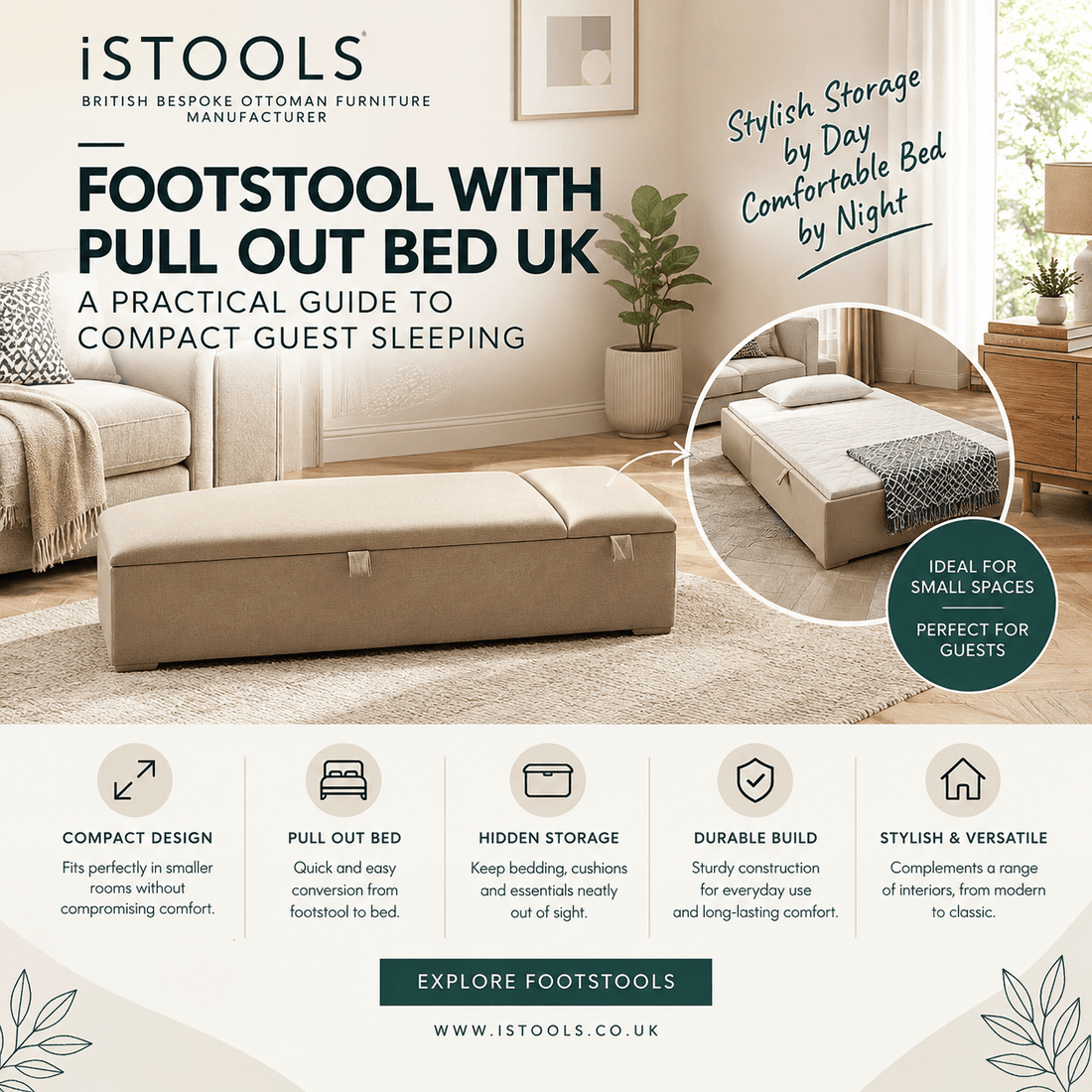FOOTSTOOL WITH PULL OUT BED UK: A PRACTICAL GUIDE TO COMPACT GUEST SLEEPING - ISTOOLS