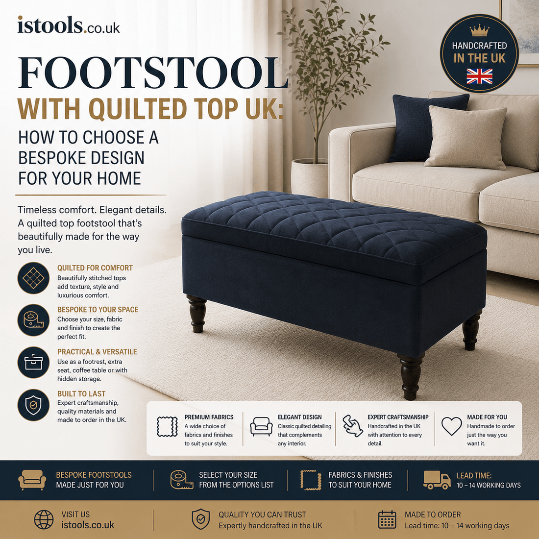 FOOTSTOOL WITH QUILTED TOP UK: HOW TO CHOOSE A BESPOKE DESIGN FOR YOUR HOME - ISTOOLS