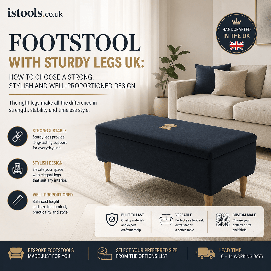 FOOTSTOOL WITH STURDY LEGS UK: HOW TO CHOOSE A STRONG, STYLISH AND WELL-PROPORTIONED DESIGN - ISTOOLS