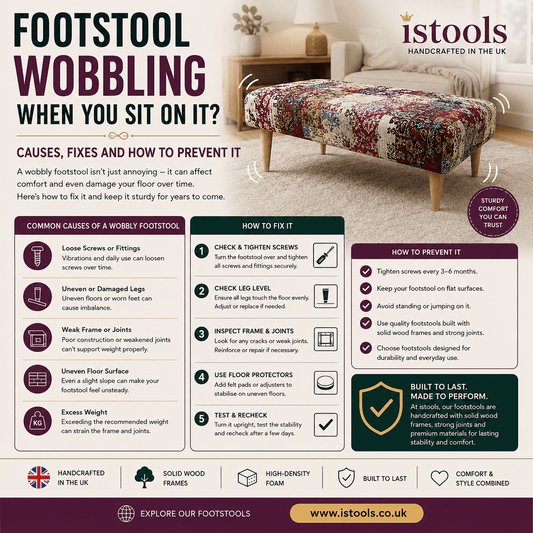 FOOTSTOOL WOBBLING WHEN YOU SIT ON IT? CAUSES, FIXES AND HOW TO PREVENT IT - ISTOOLS