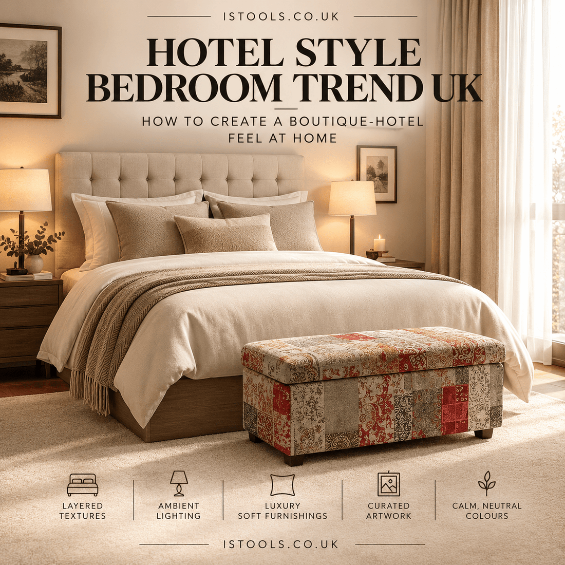 HOTEL STYLE BEDROOM TREND UK: HOW TO CREATE A BOUTIQUE-HOTEL FEEL AT HOME - ISTOOLS