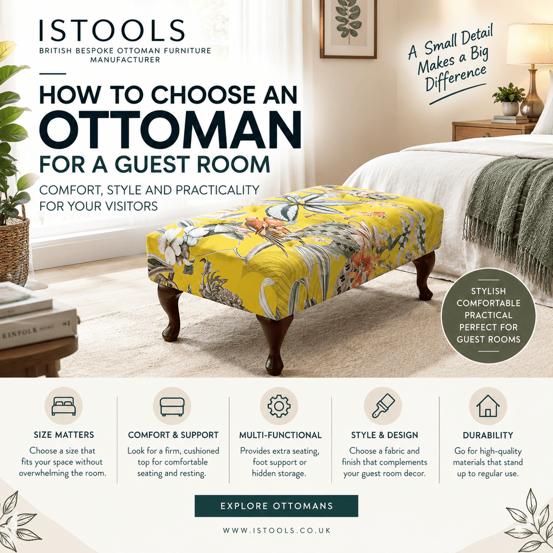 HOW TO CHOOSE AN OTTOMAN FOR A GUEST ROOM - ISTOOLS