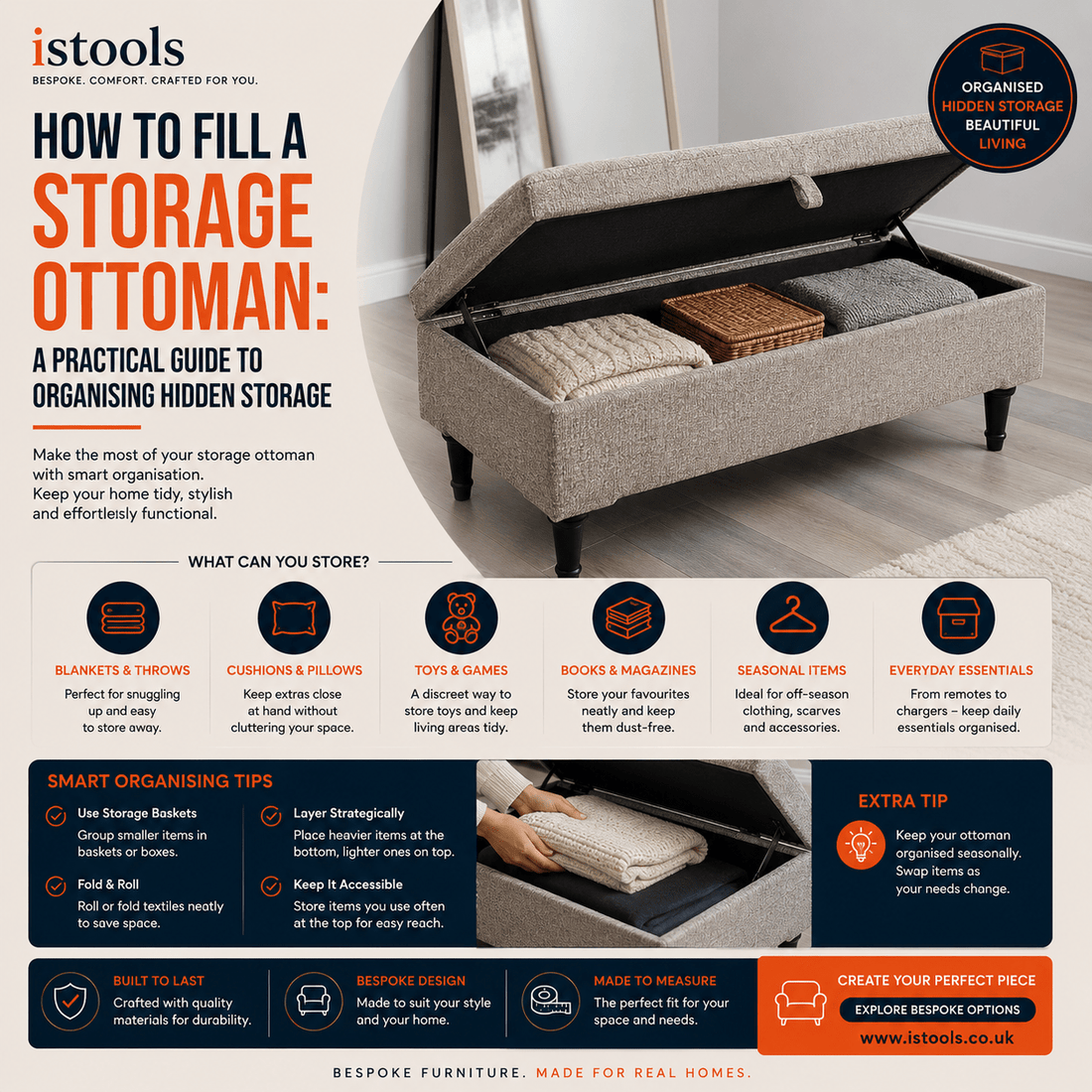 HOW TO FILL A STORAGE OTTOMAN: A PRACTICAL GUIDE TO ORGANISING HIDDEN STORAGE - ISTOOLS