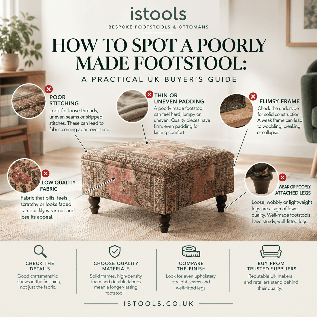 HOW TO SPOT A POORLY MADE FOOTSTOOL: A PRACTICAL UK BUYER’S GUIDE - ISTOOLS