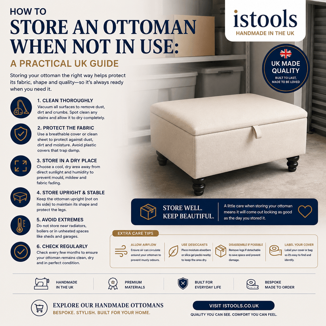 HOW TO STORE AN OTTOMAN WHEN NOT IN USE: A PRACTICAL UK GUIDE - ISTOOLS