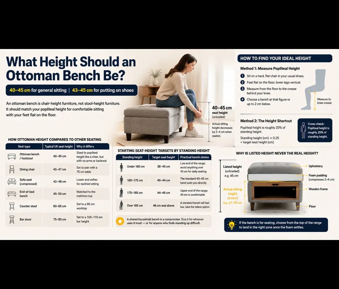 Ideal Ottoman Bench Height for Sitting & Putting On Shoes - ISTOOLS