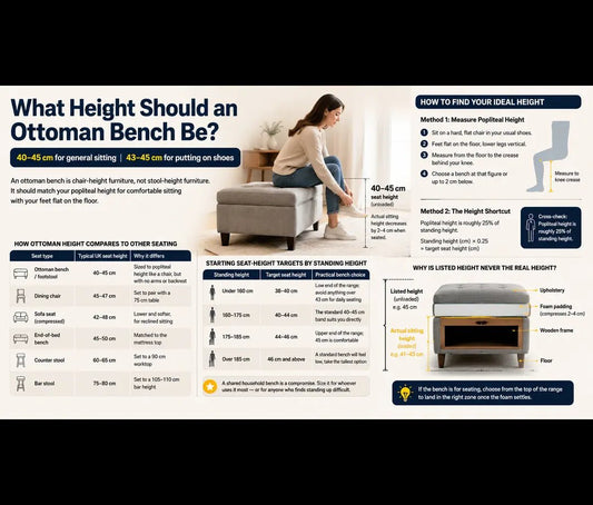Ideal Ottoman Bench Height for Sitting & Putting On Shoes - ISTOOLS