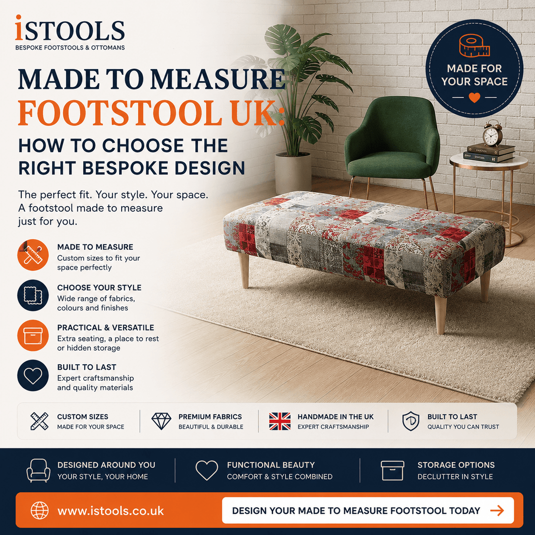 MADE TO MEASURE FOOTSTOOL UK: HOW TO CHOOSE THE RIGHT BESPOKE DESIGN - ISTOOLS