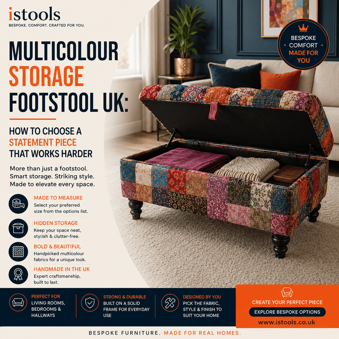 MULTICOLOUR STORAGE FOOTSTOOL UK: HOW TO CHOOSE A STATEMENT PIECE THAT WORKS HARDER - ISTOOLS
