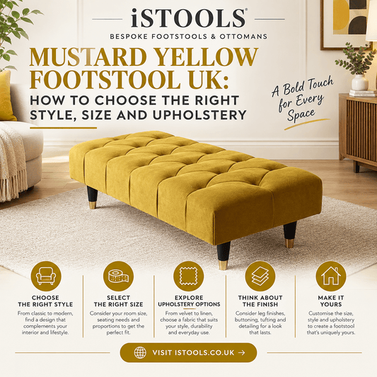 MUSTARD YELLOW FOOTSTOOL UK: HOW TO CHOOSE THE RIGHT STYLE, SIZE AND UPHOLSTERY - ISTOOLS