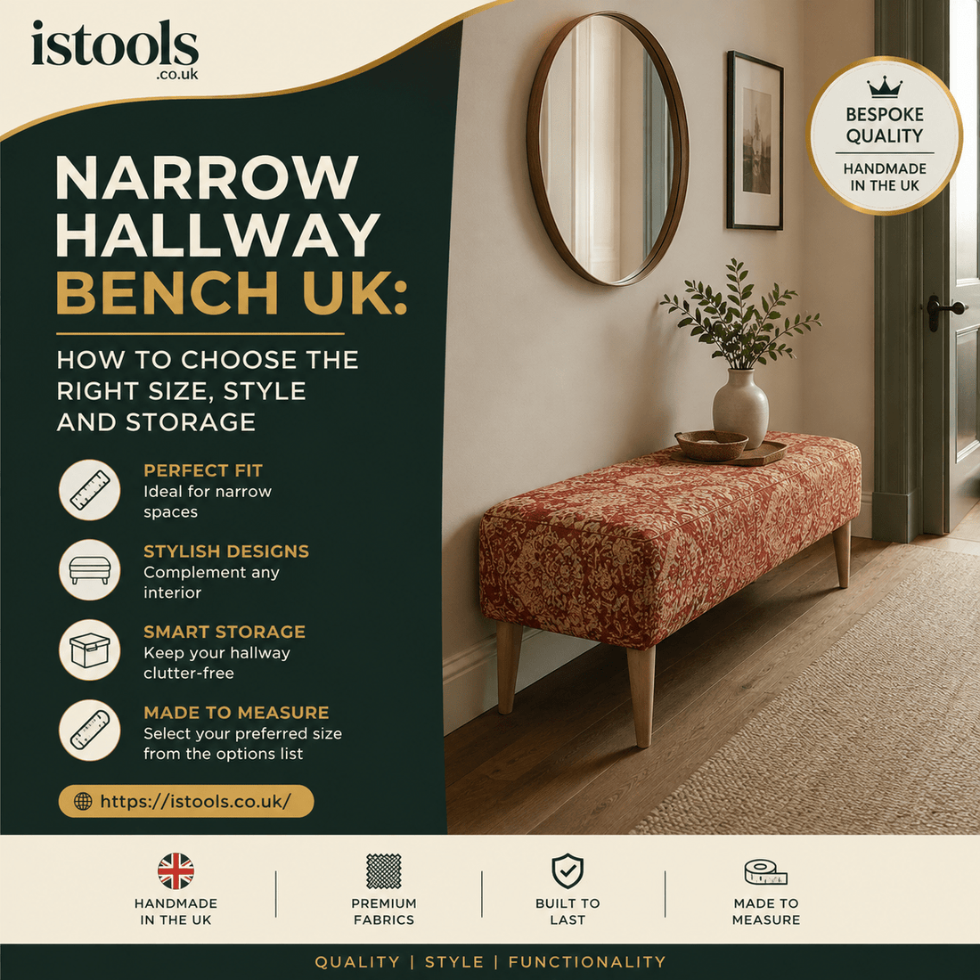 NARROW HALLWAY BENCH UK: HOW TO CHOOSE THE RIGHT SIZE, STYLE AND STORAGE - ISTOOLS