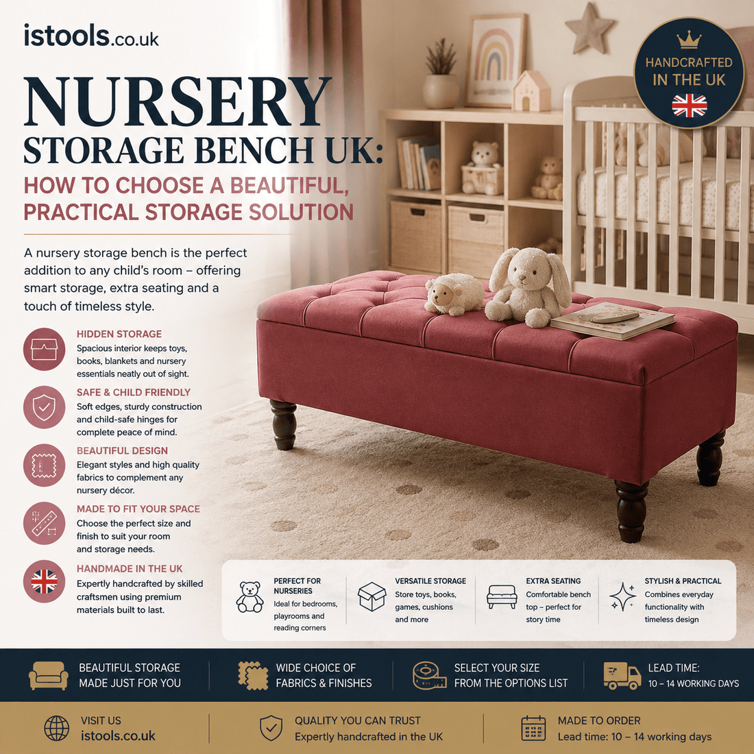 NURSERY STORAGE BENCH UK: HOW TO CHOOSE A BEAUTIFUL, PRACTICAL STORAGE SOLUTION - ISTOOLS