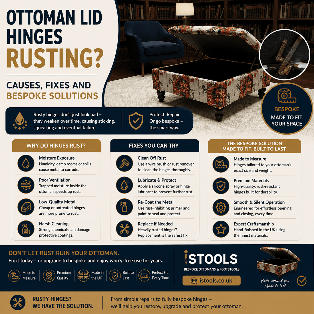 OTTOMAN LID HINGES RUSTING? CAUSES, FIXES AND BESPOKE SOLUTIONS - ISTOOLS