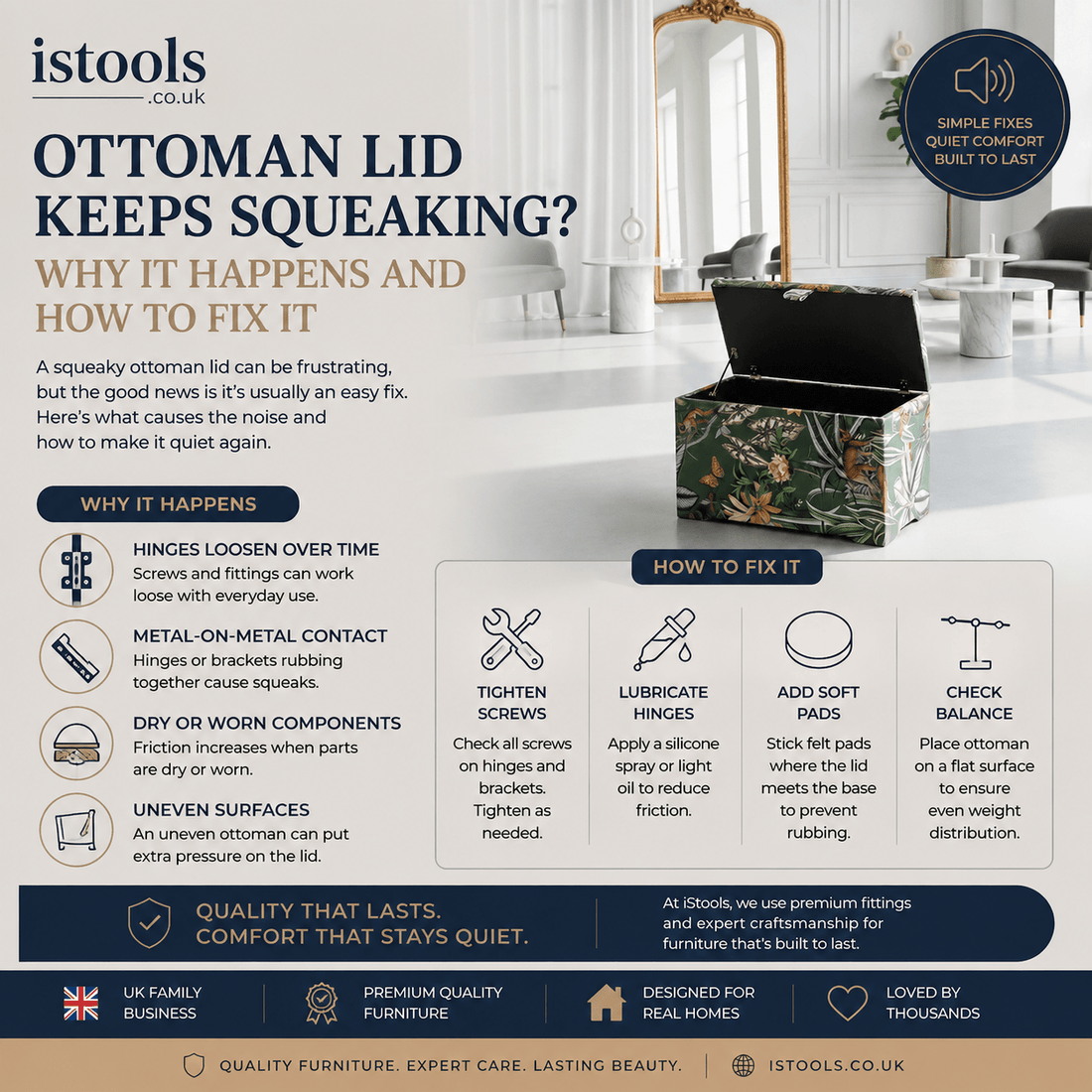 OTTOMAN LID KEEPS SQUEAKING? WHY IT HAPPENS AND HOW TO FIX IT - ISTOOLS
