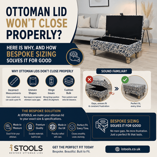 OTTOMAN LID WON'T CLOSE PROPERLY? HERE IS WHY, AND HOW BESPOKE SIZING SOLVES IT FOR GOOD - ISTOOLS
