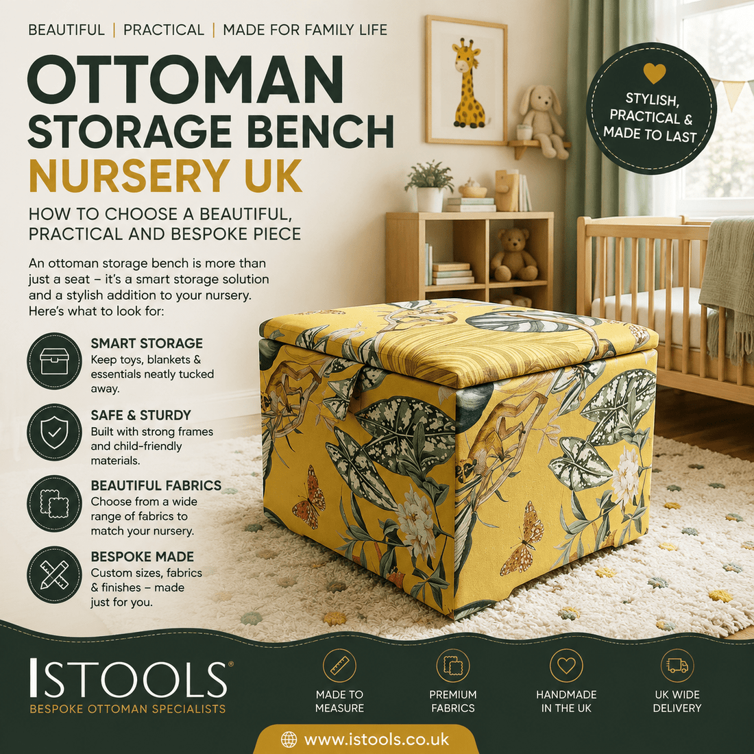 OTTOMAN STORAGE BENCH NURSERY UK: HOW TO CHOOSE A BEAUTIFUL, PRACTICAL AND BESPOKE PIECE - ISTOOLS