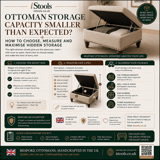 OTTOMAN STORAGE CAPACITY SMALLER THAN EXPECTED: HOW TO CHOOSE, MEASURE AND MAXIMISE HIDDEN STORAGE - ISTOOLS