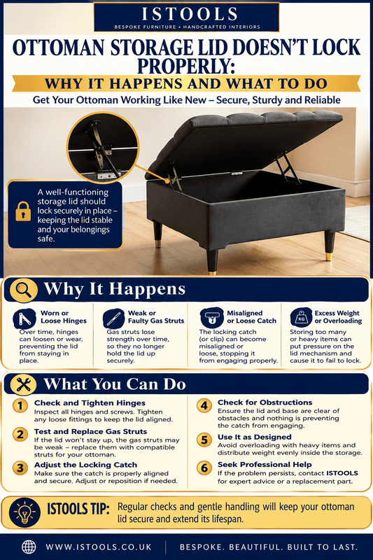 OTTOMAN STORAGE LID DOESN'T LOCK PROPERLY: WHY IT HAPPENS AND WHAT TO DO - ISTOOLS