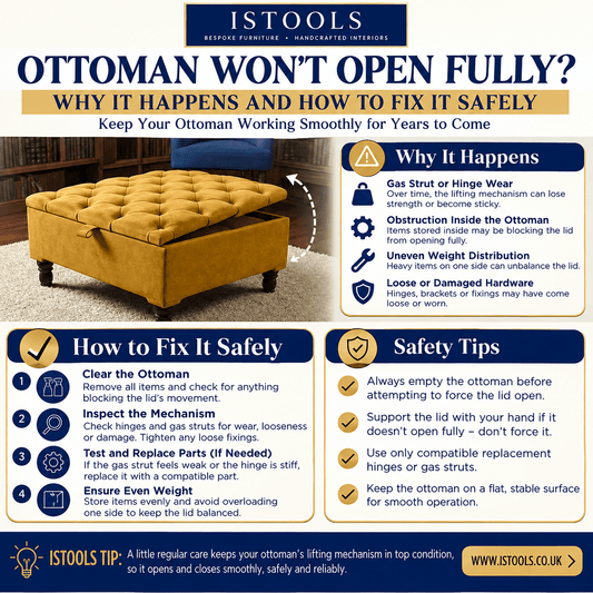 OTTOMAN WON'T OPEN FULLY? WHY IT HAPPENS AND HOW TO FIX IT SAFELY - ISTOOLS
