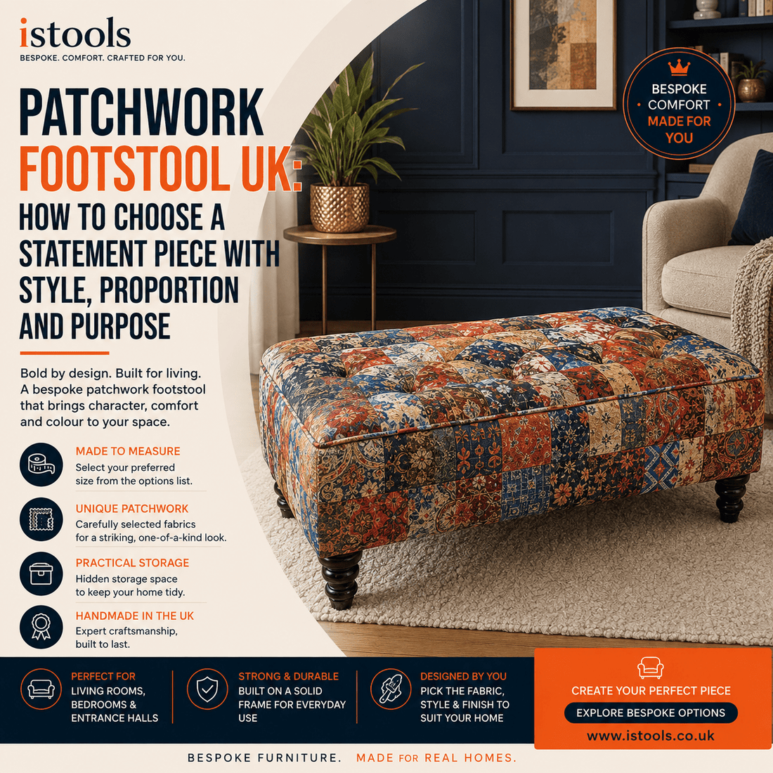 PATCHWORK FOOTSTOOL UK: HOW TO CHOOSE A STATEMENT PIECE WITH STYLE, PROPORTION AND PURPOSE - ISTOOLS