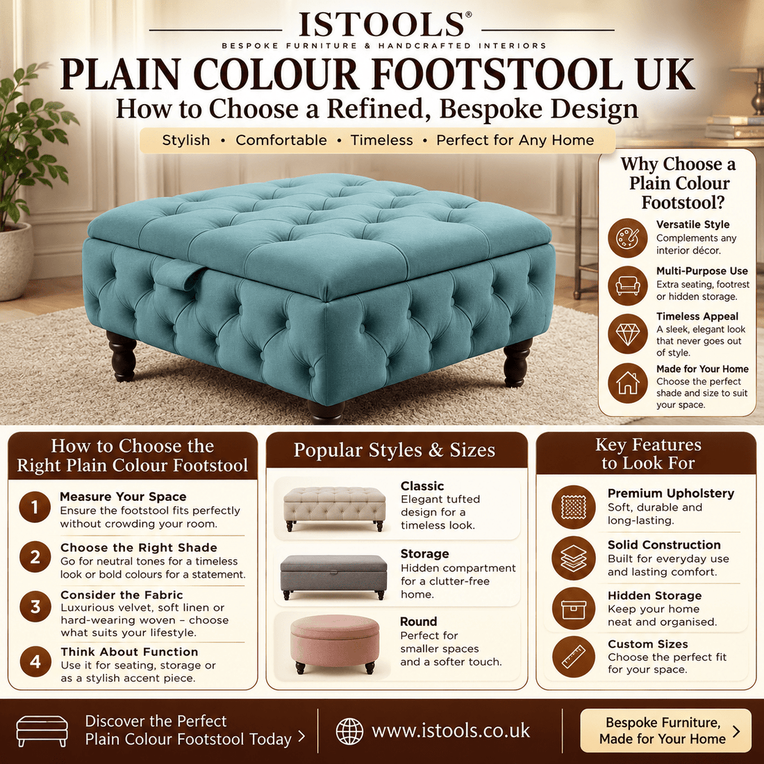 PLAIN COLOUR FOOTSTOOL UK: HOW TO CHOOSE A REFINED, BESPOKE DESIGN - ISTOOLS