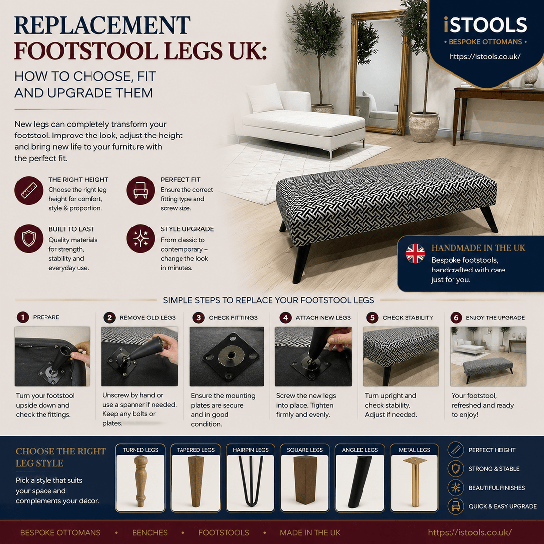 REPLACEMENT FOOTSTOOL LEGS UK: HOW TO CHOOSE, FIT AND UPGRADE THEM - ISTOOLS