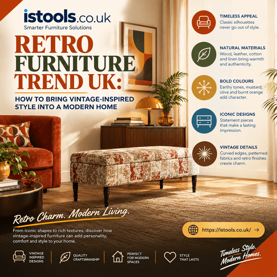 RETRO FURNITURE TREND UK: HOW TO BRING VINTAGE-INSPIRED STYLE INTO A MODERN HOME - ISTOOLS