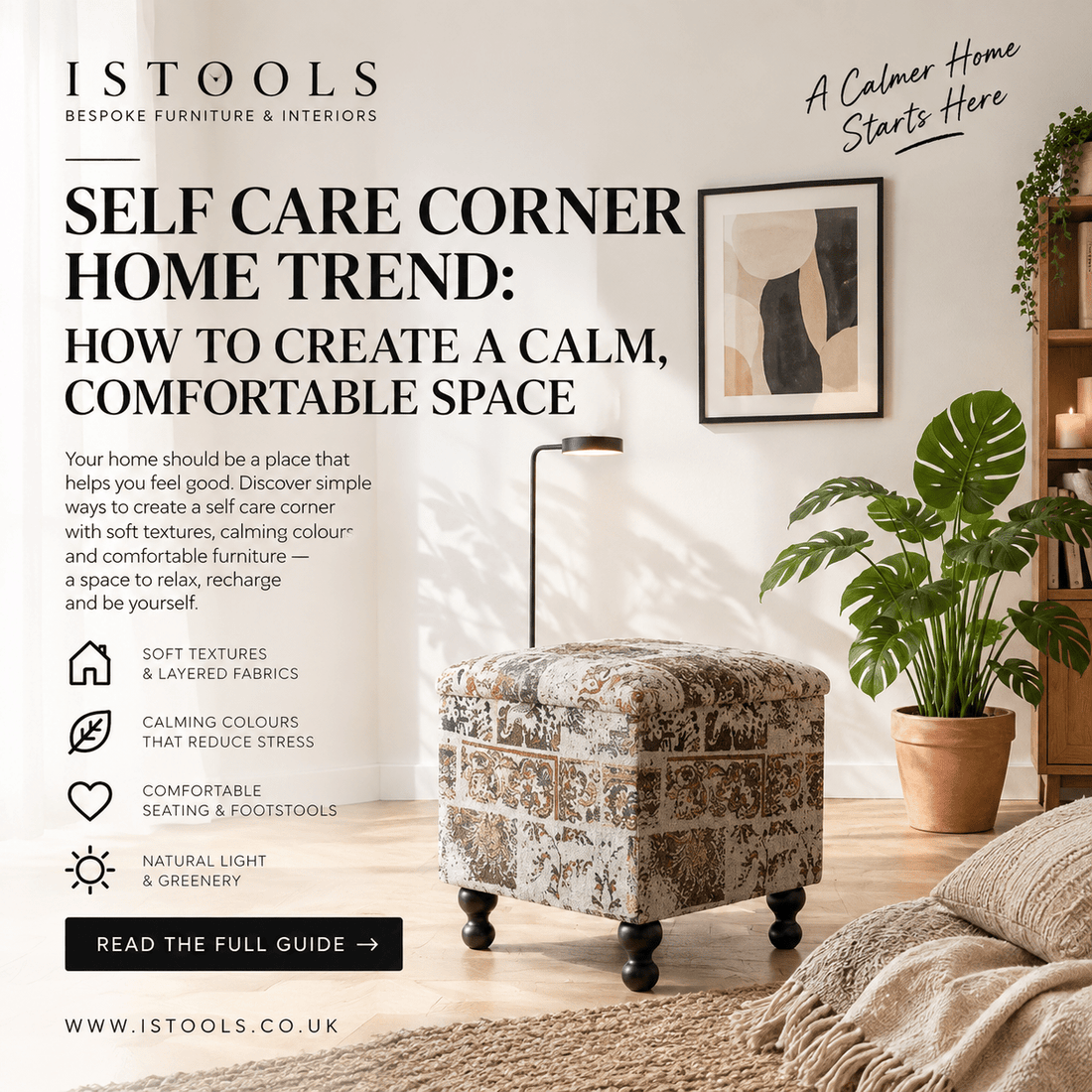 SELF CARE CORNER HOME TREND: HOW TO CREATE A CALM, COMFORTABLE SPACE - ISTOOLS