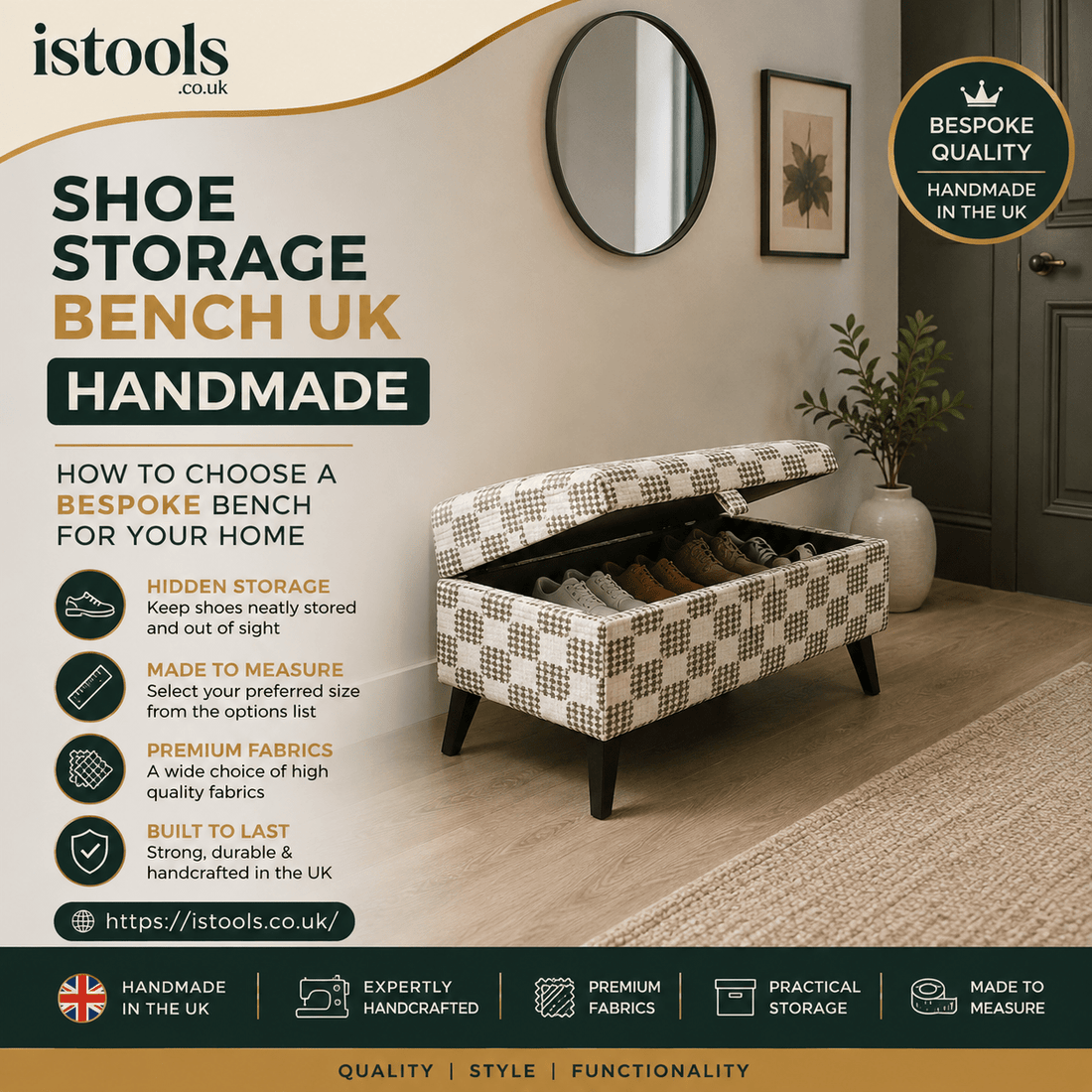 SHOE STORAGE BENCH UK HANDMADE: HOW TO CHOOSE A BESPOKE BENCH FOR YOUR HOME - ISTOOLS