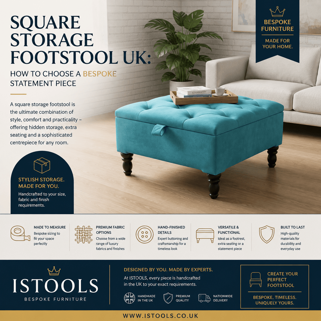 SQUARE STORAGE FOOTSTOOL UK: HOW TO CHOOSE A BESPOKE STATEMENT PIECE - ISTOOLS