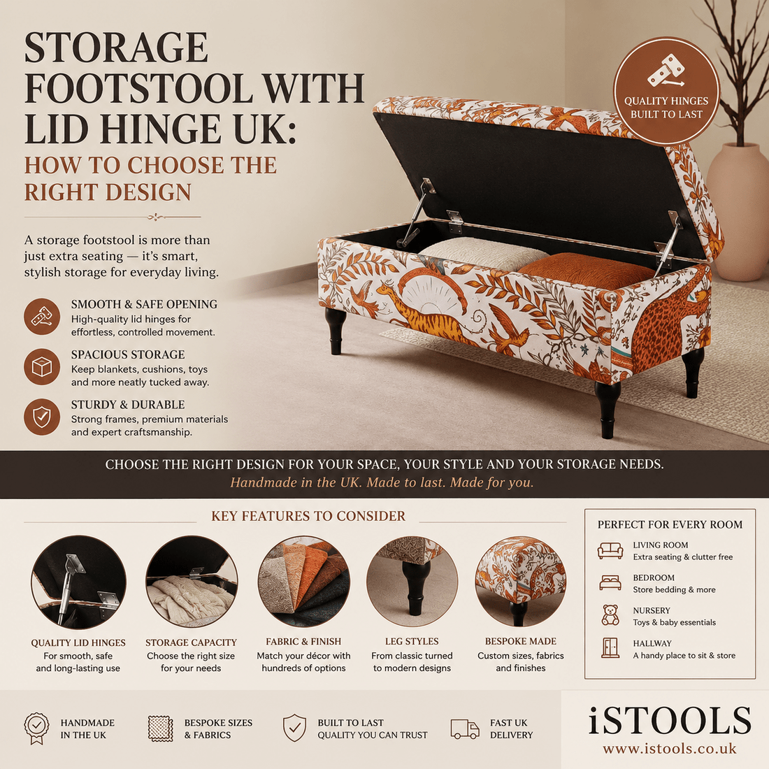 STORAGE FOOTSTOOL WITH LID HINGE UK: HOW TO CHOOSE THE RIGHT DESIGN - ISTOOLS