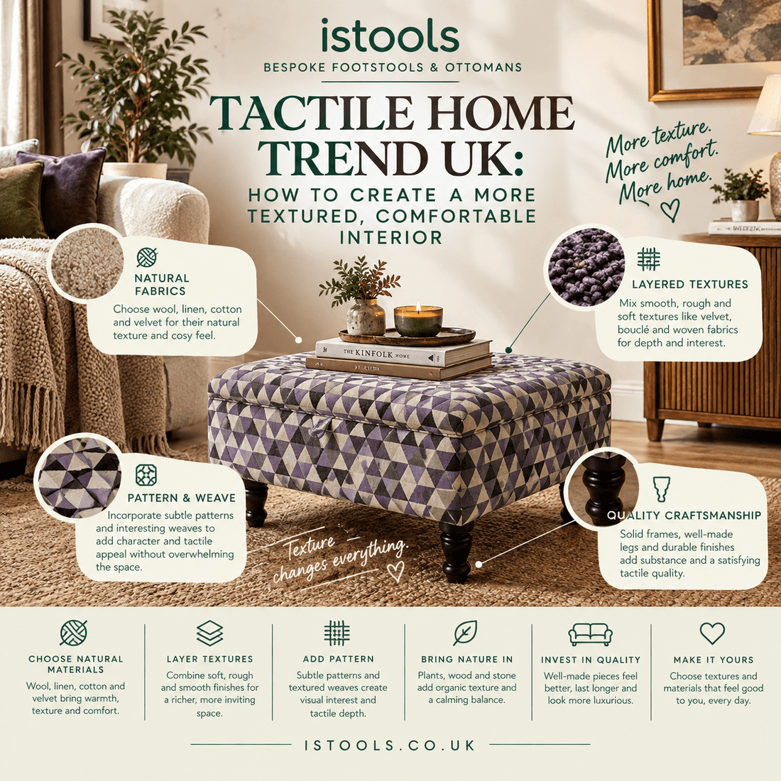 TACTILE HOME TREND UK: HOW TO CREATE A MORE TEXTURED, COMFORTABLE INTERIOR - ISTOOLS