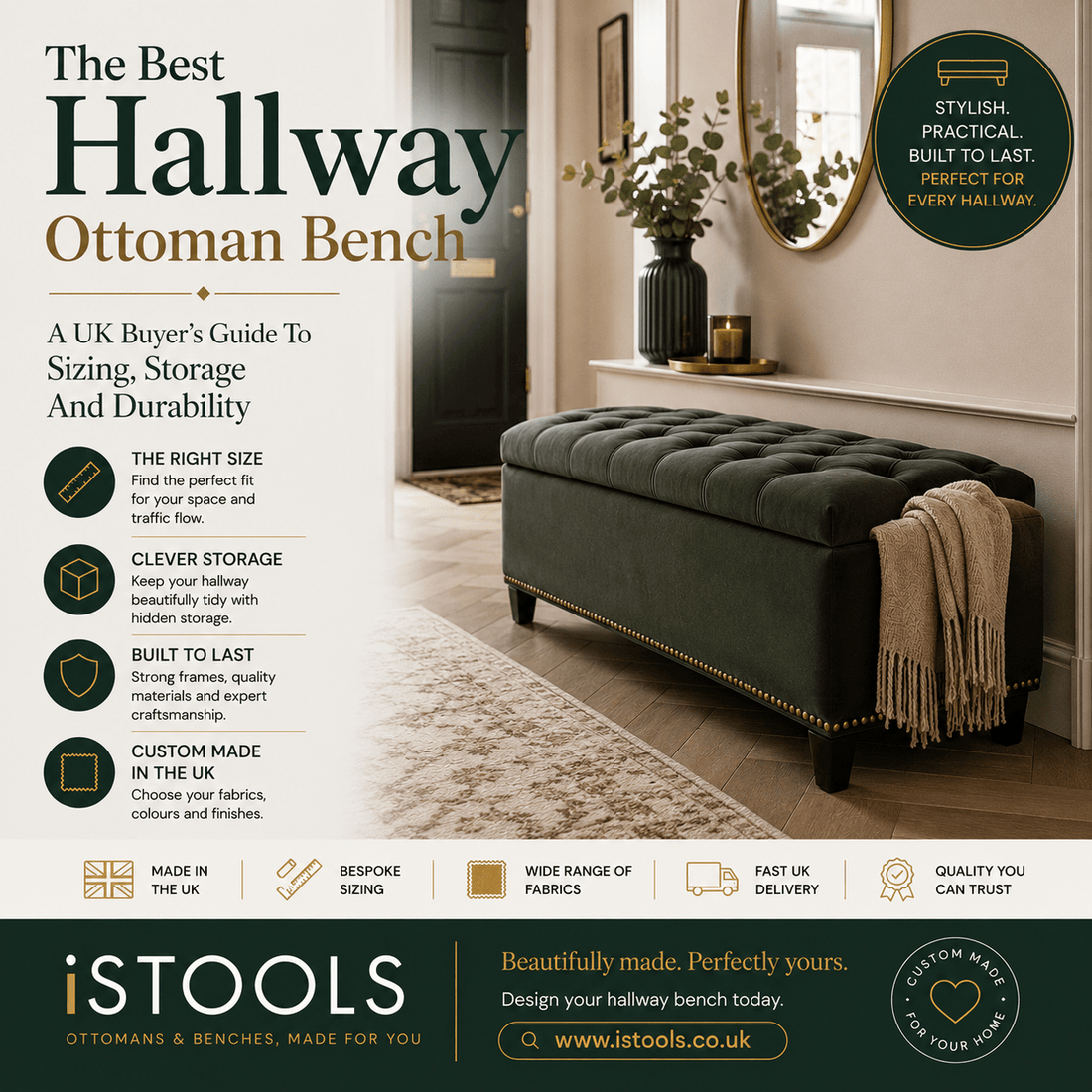 The Best Hallway Ottoman Bench: A UK Buyer's Guide To Sizing, Storage And Durability - ISTOOLS