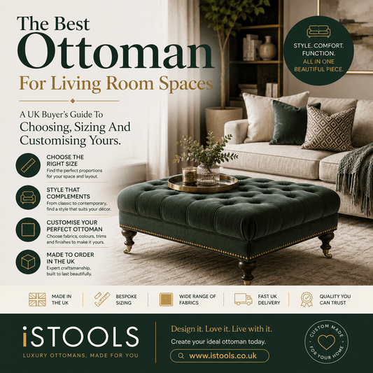 The Best Ottoman For Living Room Spaces: A UK Buyer's Guide To Choosing, Sizing And Customising Yours - ISTOOLS